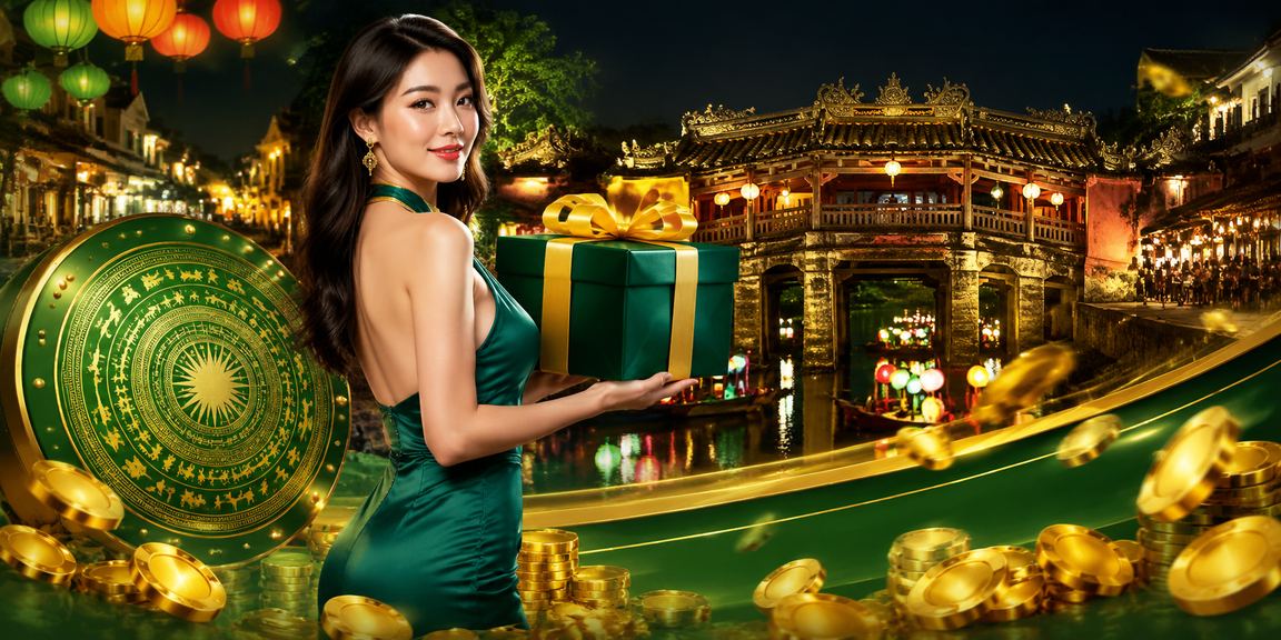 Không khí đêm phố cổ Hội An với ánh đèn lung linh và người dùng tham gia cá cược trực tuyến